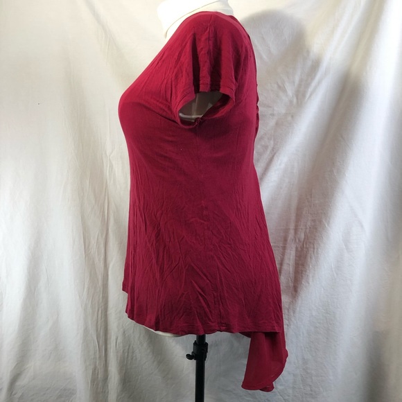 Torrid Sz 0x strap back hi low bustle maroon top - Picture 6 of 8